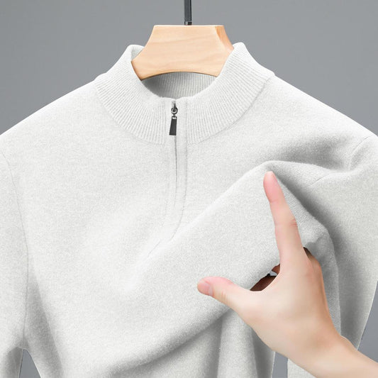 Men's nylon half zipper Sweaters|  Classic plain design